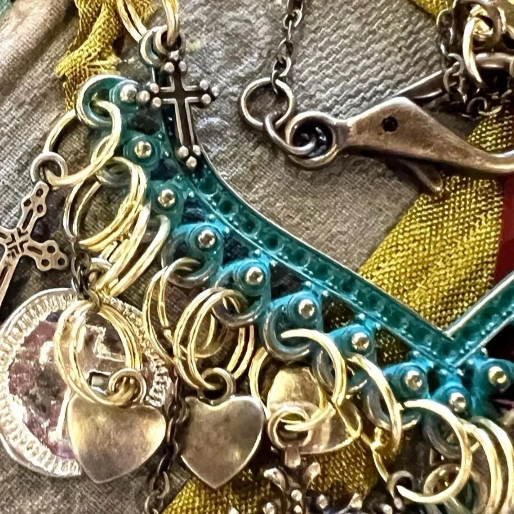 Cross statement necklace. Boho spiritual necklace. Beautiful and full of grace.